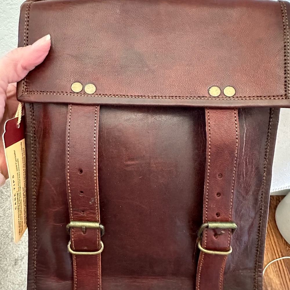 Rustic Town brown leather crossbody satchel bag purse handbag NWT